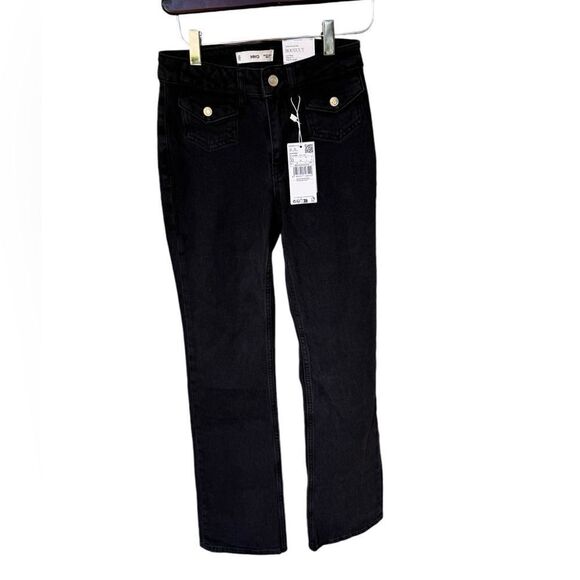 Mango MNG 328 Carmela Black Bootcut Jeans 1 XXS NWT - Picture 2 of 7
